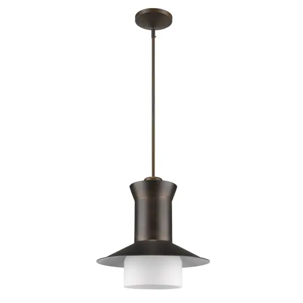 The Greta pendant combines timeless design with practical functionality. Its 16-inch diameter and opal glass shade provide warm, diffused lighting perfect for intimate spaces. The oil rubbed bronze finish adds sophistication.