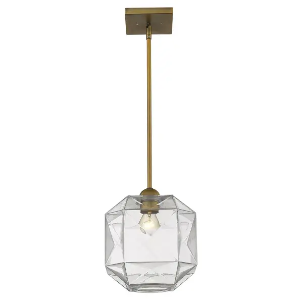 The Loft pendant combines industrial styling with refined details through its faceted glass globe and brass finish. At under 10 inches wide, it's perfectly scaled for intimate spaces or clustered installations.