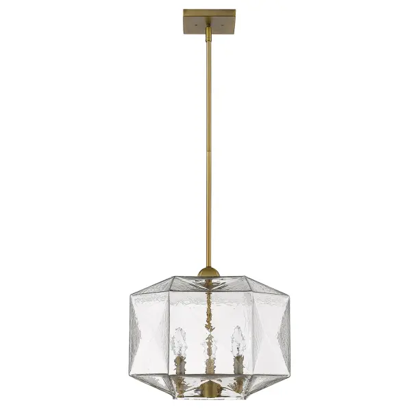 Loft 3-Light Brass Pendant with Faceted Glass Globes - Image 1