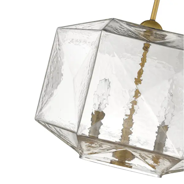 Loft 3-Light Brass Pendant with Faceted Glass Globes - Image 6