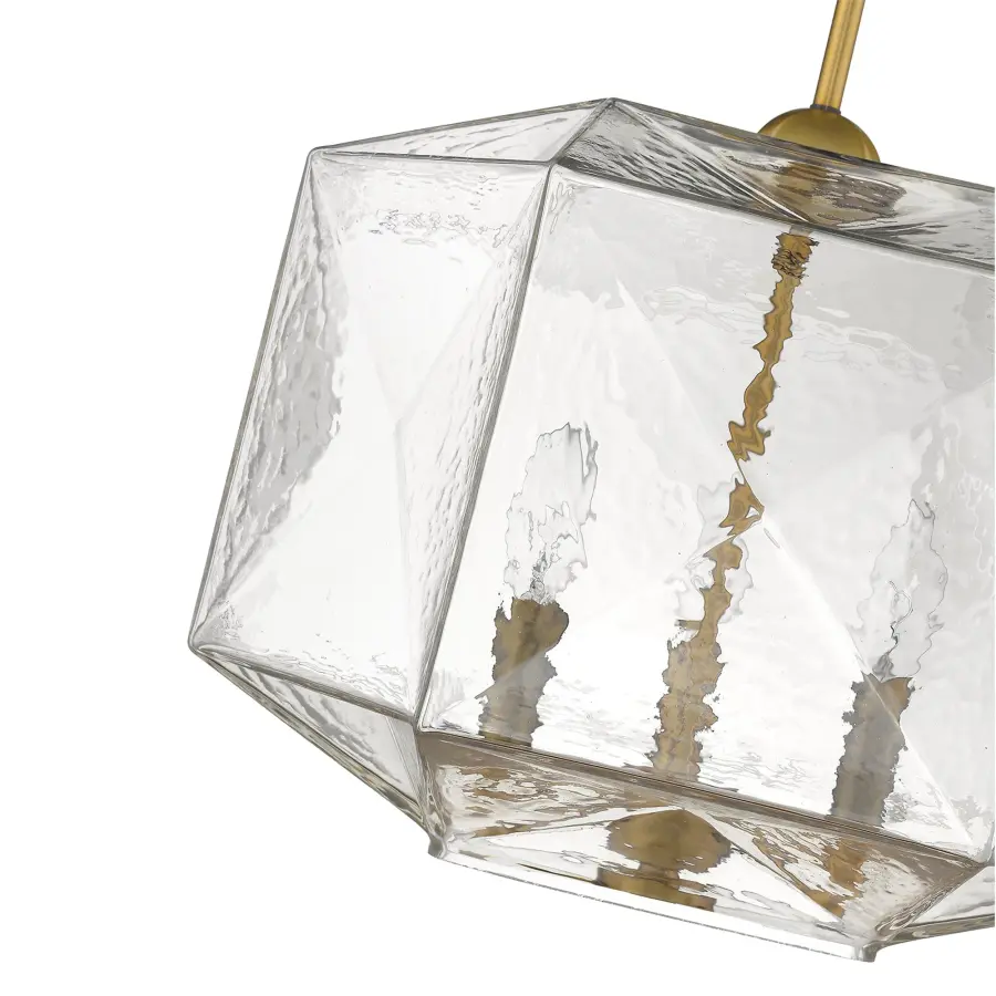 Loft 3-Light Brass Pendant with Faceted Glass Globes - Image 6