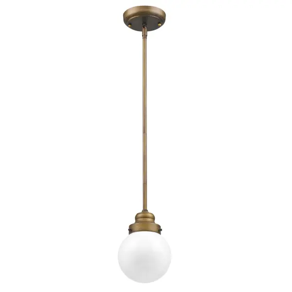 The Portsmith pendant combines raw brass warmth with industrial simplicity. Its compact 6" width makes it ideal for smaller spaces or clustered installations, while the opal glass provides soft, diffused light.
