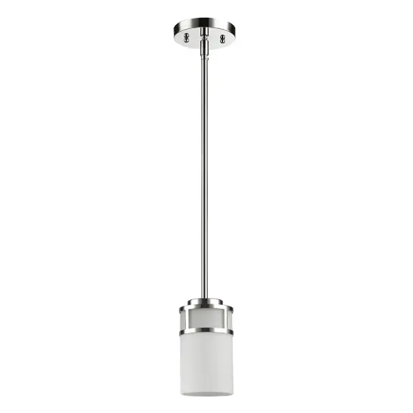 The Alexis 1-Light Pendant combines polished nickel finish with classic opal glass for a versatile mini pendant. At under 7" tall and 4.75" wide, it's ideal for task lighting or clustered installations over islands and bars.