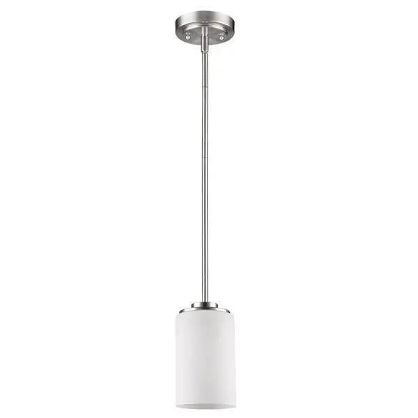 The Addison Mini Pendant combines classic opal glass with a refined satin nickel finish, delivering soft, diffused light perfect for task areas and smaller spaces. Its compact 5" width and adjustable hanging system make it ideal for multiples over islands or solo in powder rooms.