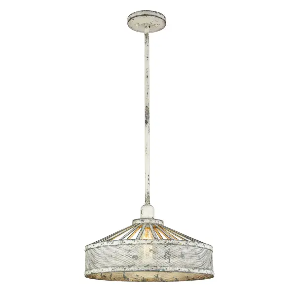 The Iris pendant combines vintage industrial styling with modern versatility. Its 16" diameter and antique iron finish create visual impact while remaining appropriately scaled for various spaces. - alternate view