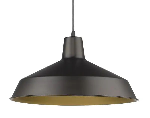 The Alcove pendant delivers industrial charm in a compact 15.75-inch profile. Its oil rubbed bronze finish and steel construction offer durability and versatility for smaller spaces or clustered installations. - alternate view