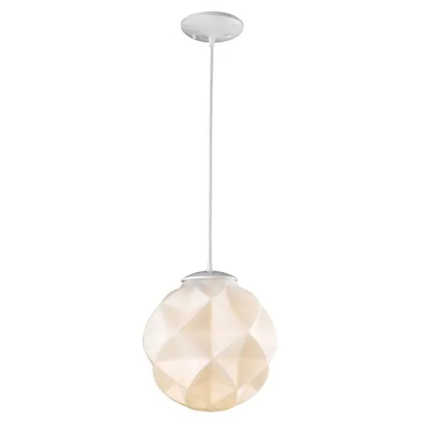 The Nova mini pendant delivers clean, contemporary style in a compact 9.75-inch diameter. Its glossy white finish and simple silhouette make it ideal for kitchen islands, breakfast nooks, or bathroom vanities. - alternate view