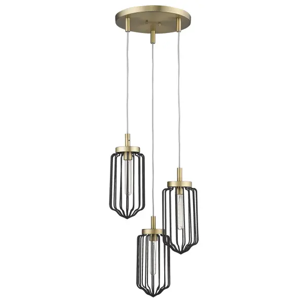 Compact Elegance: Versatile 3-Light Chandelier with Warm Brass Finish - Image 1