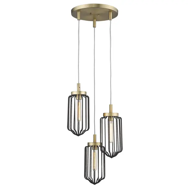 Compact Elegance: Versatile 3-Light Chandelier with Warm Brass Finish - Image 2
