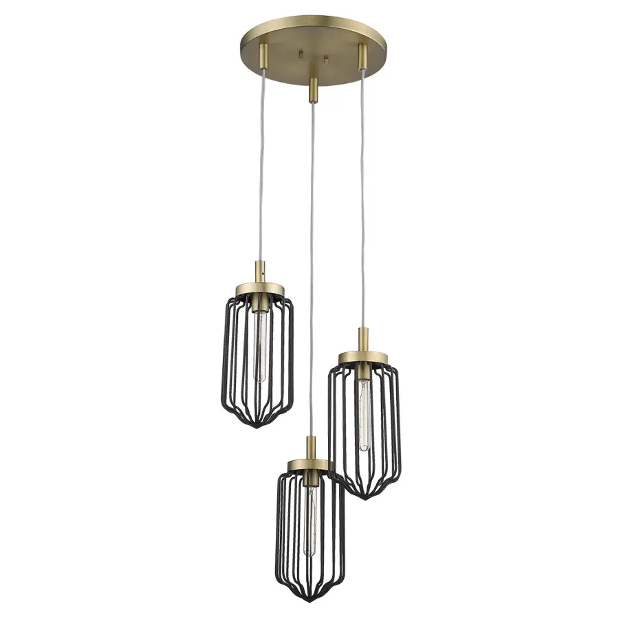 Compact Elegance: Versatile 3-Light Chandelier with Warm Brass Finish - Image 4