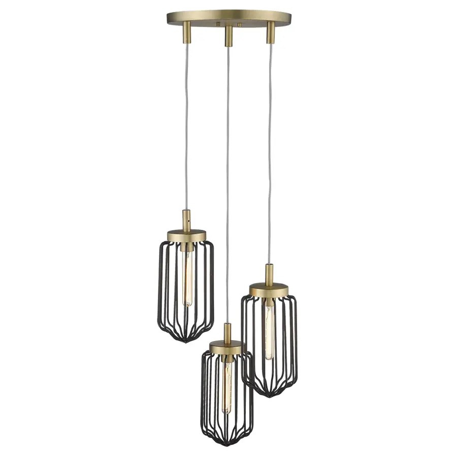 Compact Elegance: Versatile 3-Light Chandelier with Warm Brass Finish - Image 5