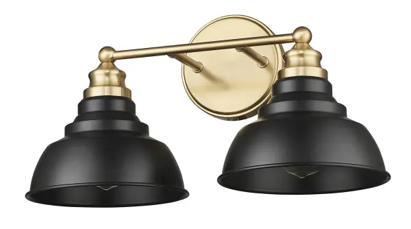 Modern Two-Light Wall Sconce with Bold Matte Black Finish - Image 1