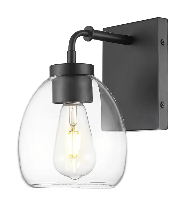 Dawes 1-Light Wall Sconce in Matte Black - Image 1