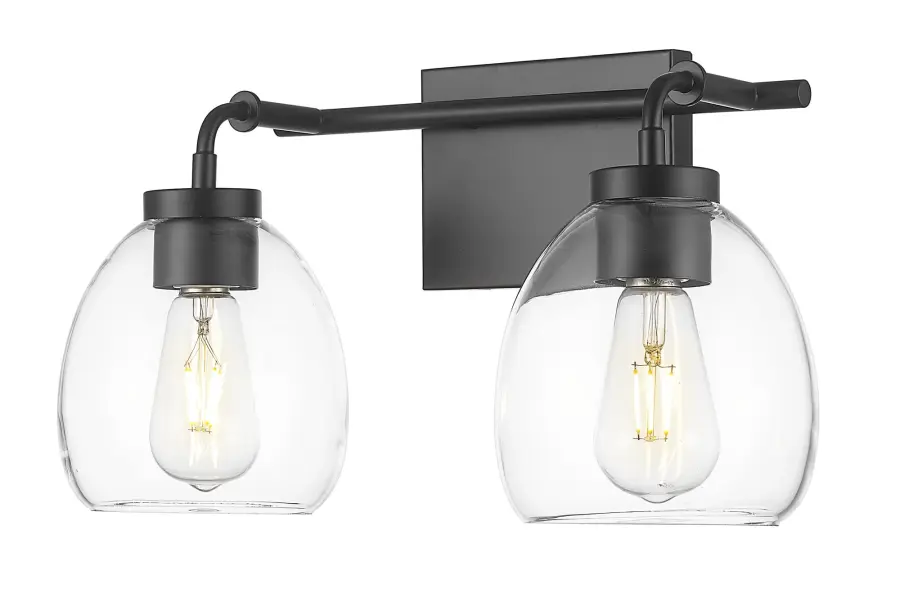 Dawes 2-Light Wall Sconce in Matte Black - Image 1