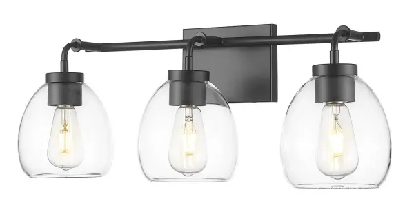 Dawes 3-Light Wall Sconce in Matte Black - Image 1