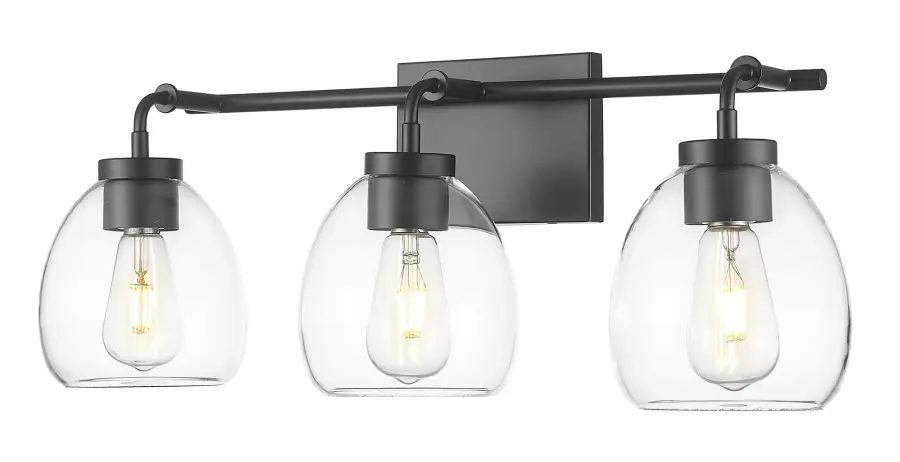Dawes 3-Light Wall Sconce in Matte Black - Image 1