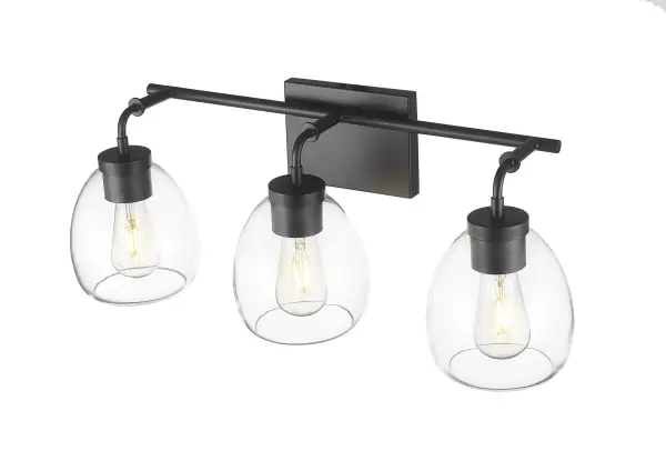 Dawes 3-Light Wall Sconce in Matte Black - Image 3