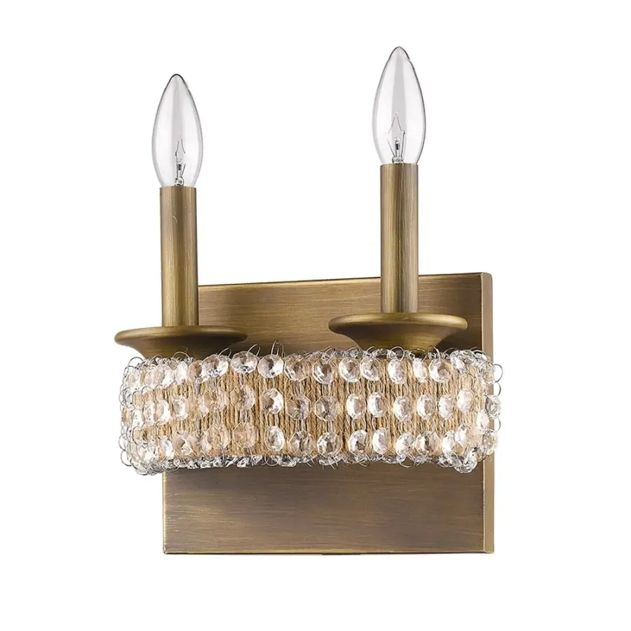 Ava 2-Light Wall Sconce in Raw Brass