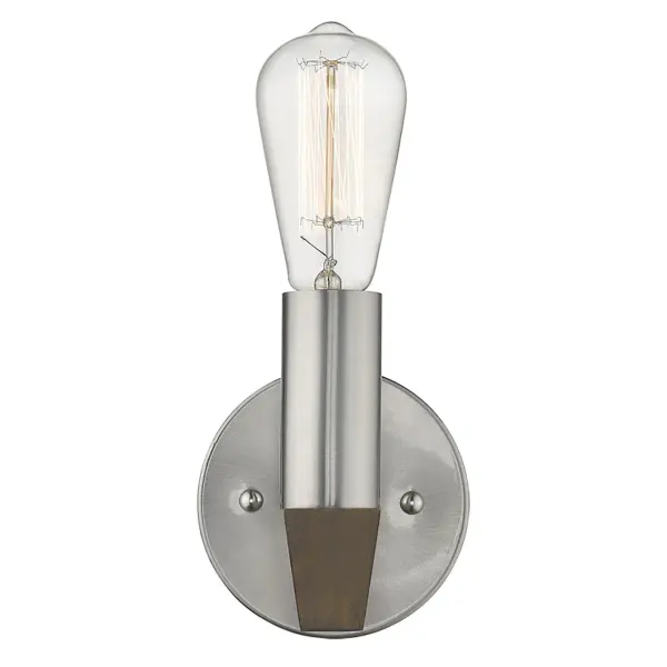 Compact Contemporary Sconce with Clean Satin Nickel Finish