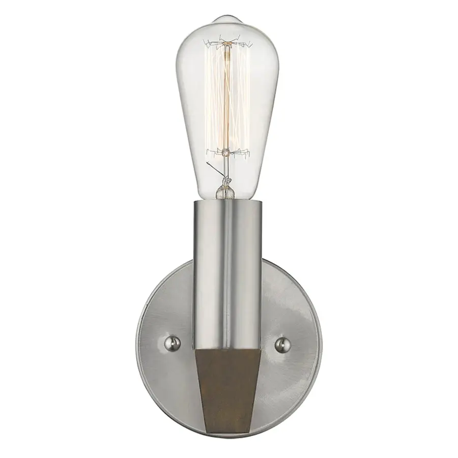 Compact Contemporary Sconce with Clean Satin Nickel Finish