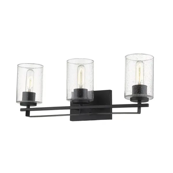 Industrial-Chic Vanity Lighting with Seeded Glass Character - Image 3