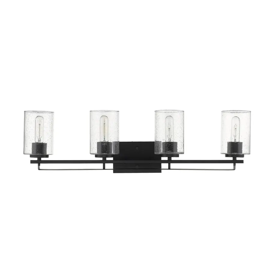 Bold Industrial Vanity Lighting with Vintage Glass Charm - Image 1