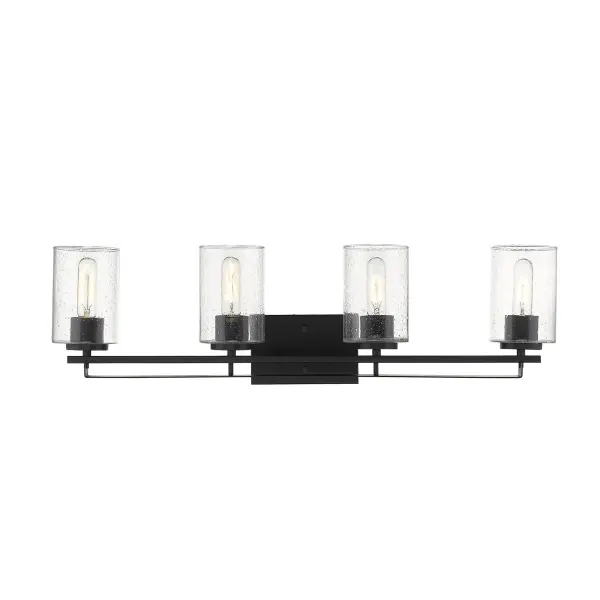 Bold Industrial Vanity Lighting with Vintage Glass Charm - Image 2