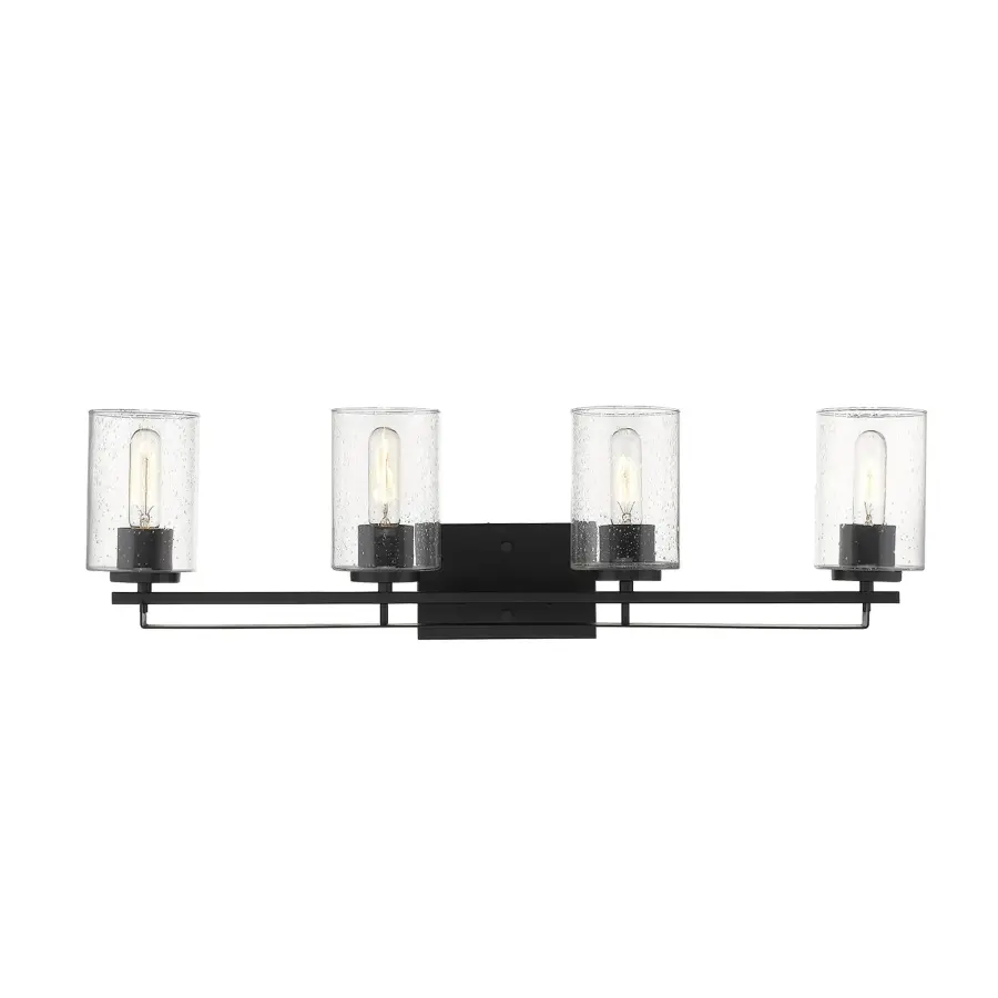 Bold Industrial Vanity Lighting with Vintage Glass Charm - Image 2