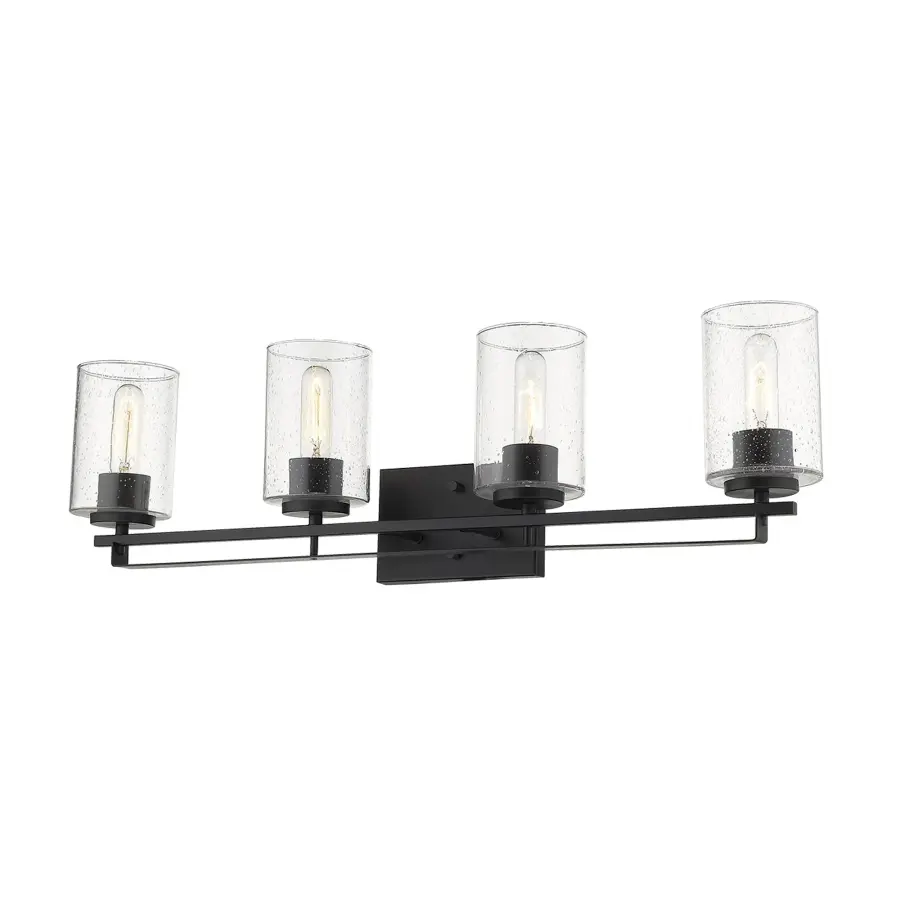 Bold Industrial Vanity Lighting with Vintage Glass Charm - Image 3