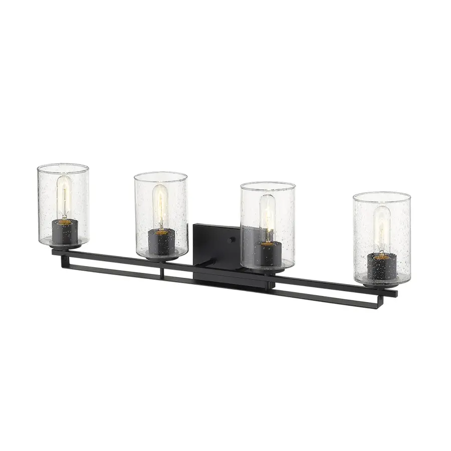 Bold Industrial Vanity Lighting with Vintage Glass Charm - Image 4