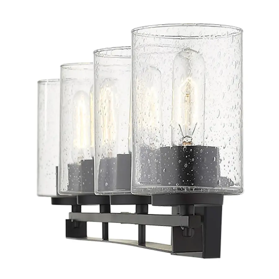 Bold Industrial Vanity Lighting with Vintage Glass Charm - Image 5