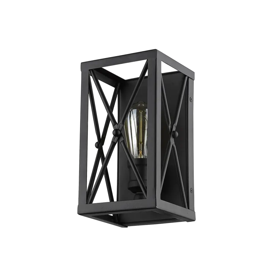 Brooklyn 1-Light Matte Black Wall Sconce - Image 1