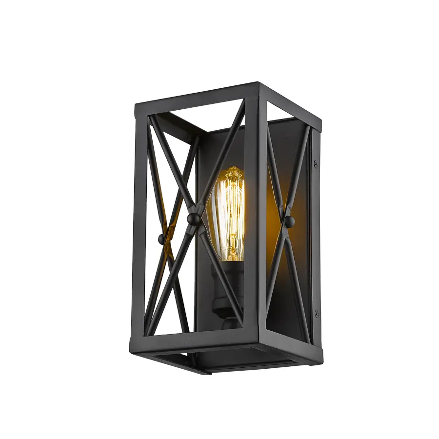 Brooklyn 1-Light Matte Black Wall Sconce - Image 2