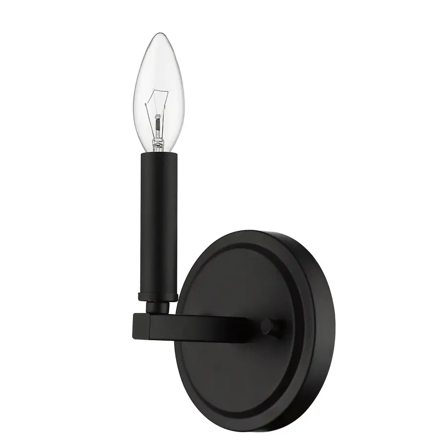 Sawyer 1-Light Matte Black Wall Sconce - Image 1