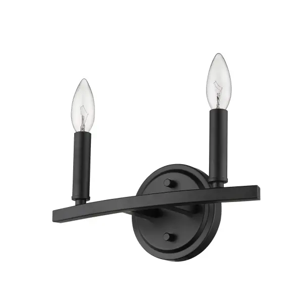 The Sawyer 2-Light Vanity Sconce combines industrial charm with modern simplicity. Its compact 12-inch width and matte black steel construction make it ideal for smaller bathrooms and powder rooms seeking contemporary style.