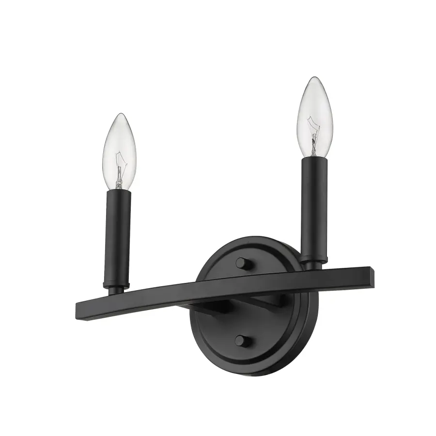 Sawyer 2-Light Vanity Sconce in Matte Black - Image 1