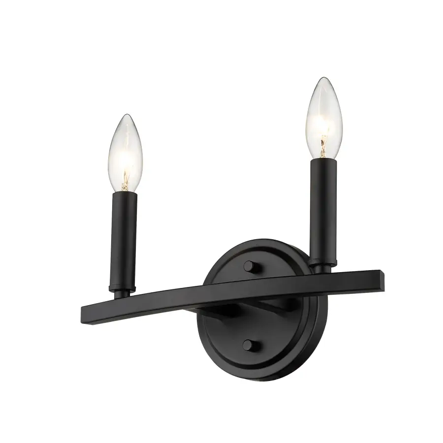 Sawyer 2-Light Vanity Sconce in Matte Black - Image 2