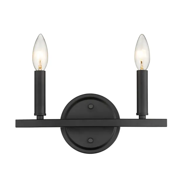 Sawyer 2-Light Vanity Sconce in Matte Black - Image 8