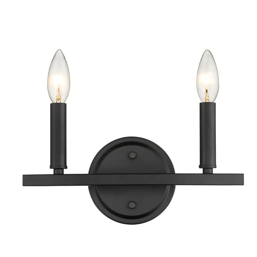 Sawyer 2-Light Vanity Sconce in Matte Black - Image 8