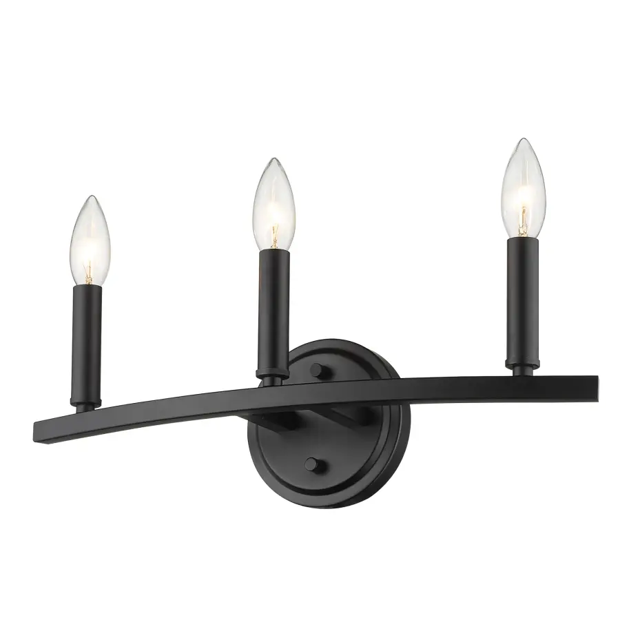 Sawyer 3-Light Vanity Sconce in Matte Black - Image 2