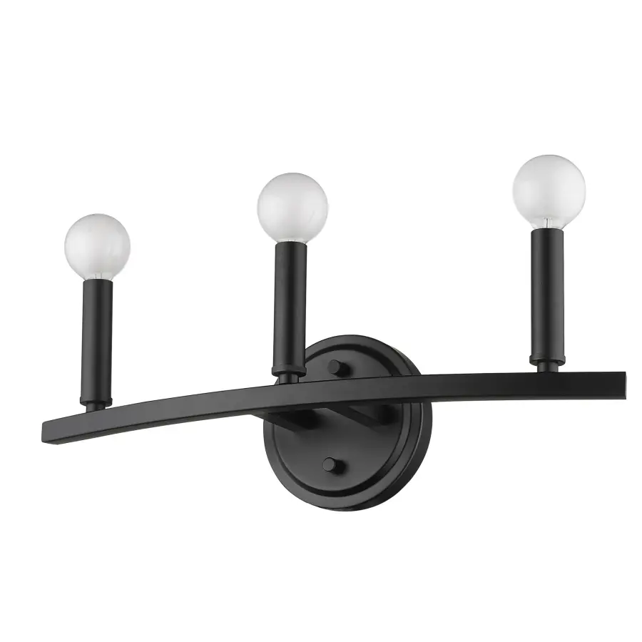 Sawyer 3-Light Vanity Sconce in Matte Black - Image 3