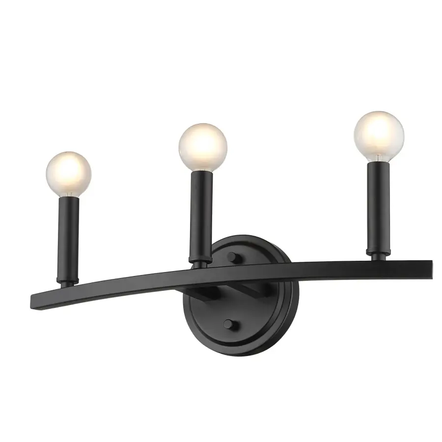 Sawyer 3-Light Vanity Sconce in Matte Black - Image 4