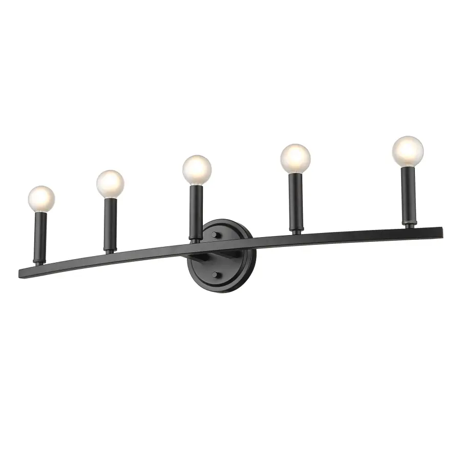Sawyer 5-Light Vanity Sconce in Matte Black - Image 2