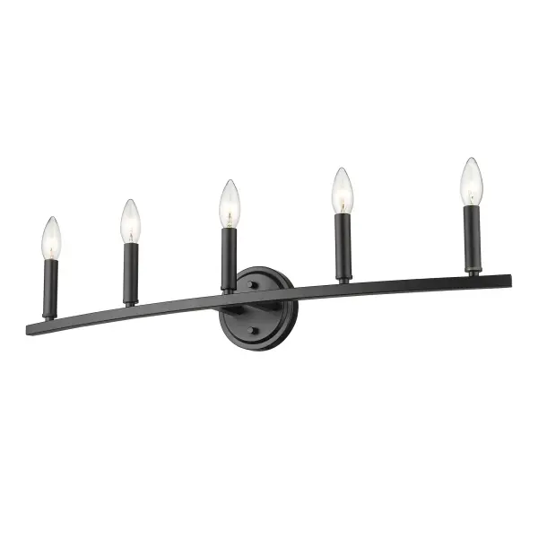 Sawyer 5-Light Vanity Sconce in Matte Black - Image 3