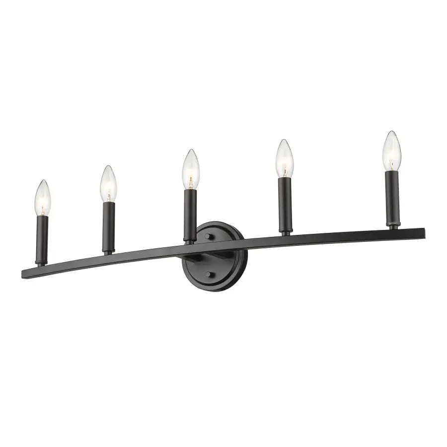 Sawyer 5-Light Vanity Sconce in Matte Black - Image 3