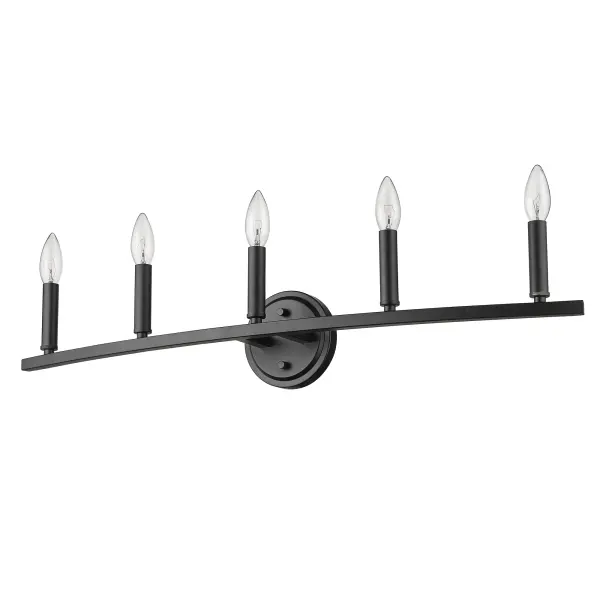 Sawyer 5-Light Vanity Sconce in Matte Black - Image 4