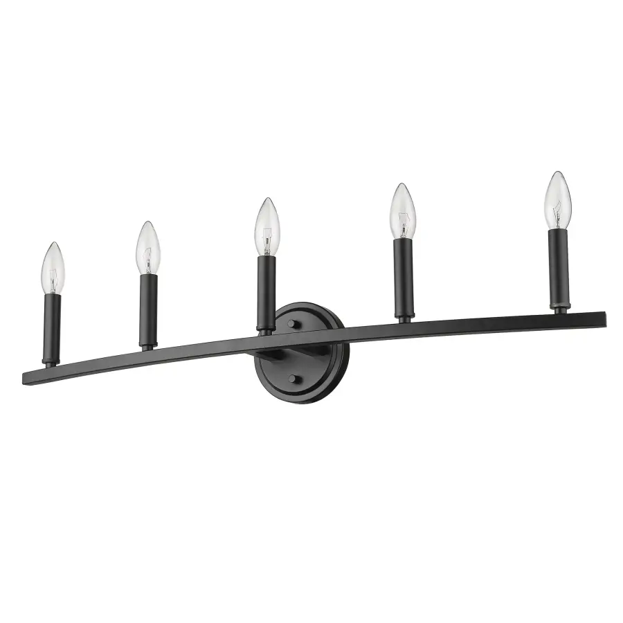 Sawyer 5-Light Vanity Sconce in Matte Black - Image 4