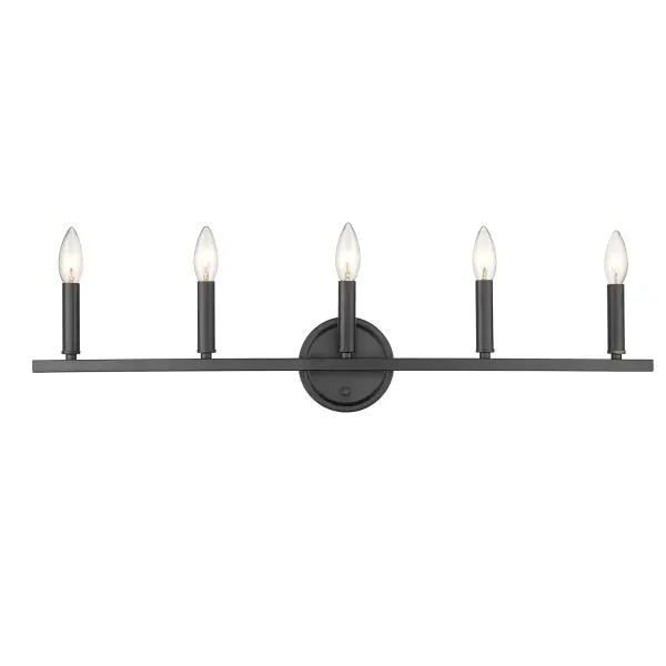 Sawyer 5-Light Vanity Sconce in Matte Black - Image 5