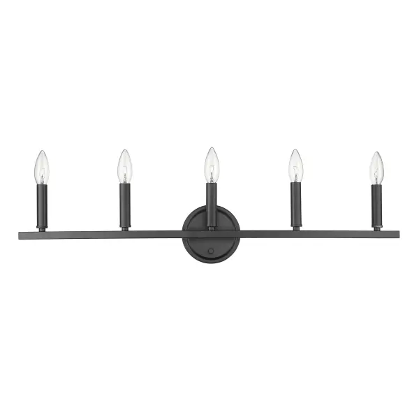 Sawyer 5-Light Vanity Sconce in Matte Black - Image 6