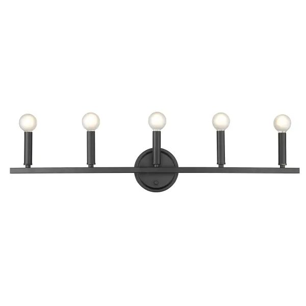 Sawyer 5-Light Vanity Sconce in Matte Black - Image 7
